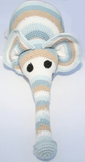 Elefant (lysblå/beige)