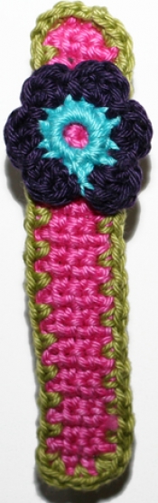 Hårspænde 10cm (pink/grøn)