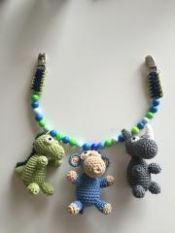 Barnenvognskæde - grøn/blå/grå farver
