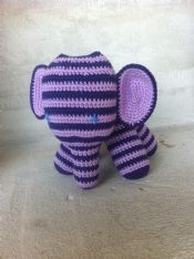 Hæklet elefant lilla/lyselilla - lille